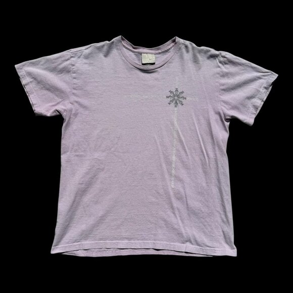 Vintage 2000s USA Made Nike‎ Snow Patterned Logo Pink Shirt Women’s Large - Picture 1 of 5